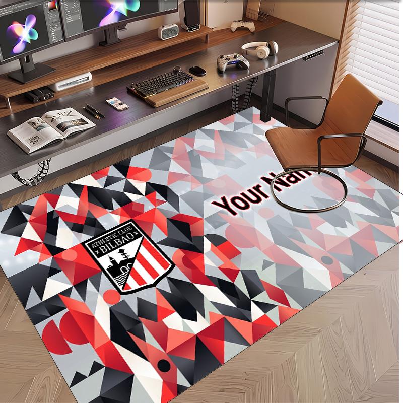 Personalized Crystal Velvet Carpet Athletic Bilbao FC Pattern Non Slip Floor Rug