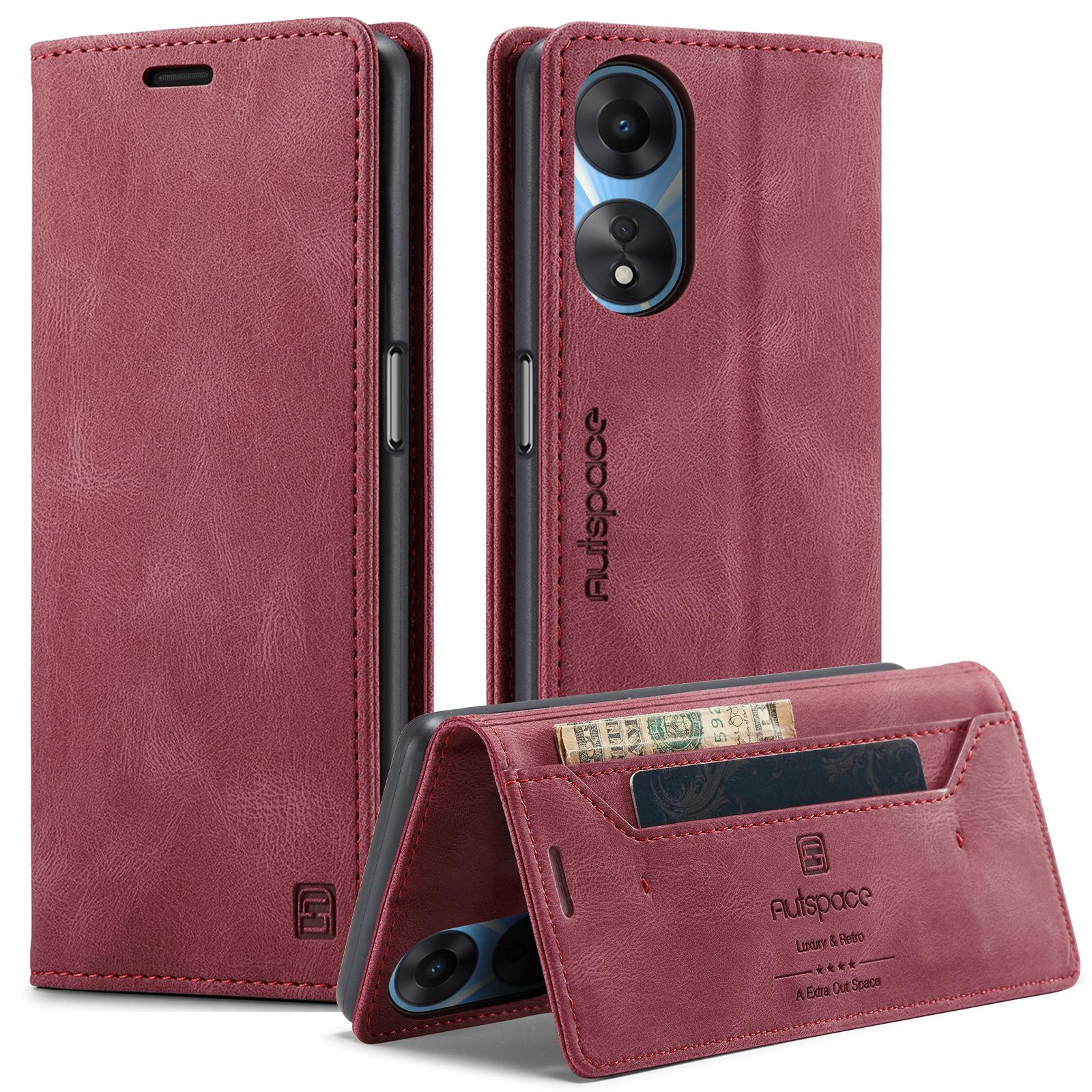 

For Oppo A58 5G/Oppo A58x 5G/Oppo A1x 5G/Oppo A78 5G Wallet Case AUTSPACE A01 Leather Stand Cover with RFID Blocking Card Holder C