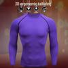 Pánské prodyšné sportovní tričko s dlouhým rukávem - Polyesterová fitness základní vrstva a tvarovač postavy