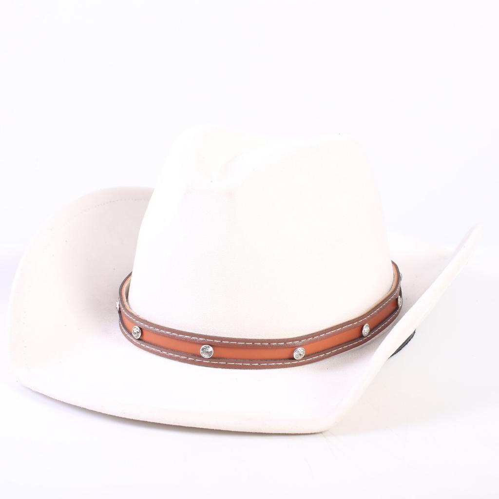 Popolare cappello da cowboy western classico in camoscio europeo e americano, cappello a tesa larga moda uomo e donna per l'ombra