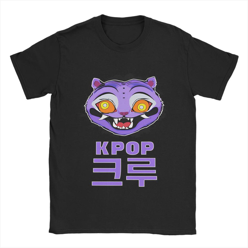 SAJA BOYS KPOP Demon Hunters Anime T-Shirt Summer Vintage T-Shirts Pure Cotton Fashion Tshirt For Adult Short Sleeve Casual Tops