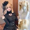 Frangia ad Aria Bionda Coda Gemella Naturale Cosplay Lolita Capelli Carini Corti Ricci Parrucca Bob Festa