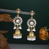 Cross-Border Ethnic Tassel Rhinestone Pearl Earrings for Women - Luxurious, Trendy Retro Studs