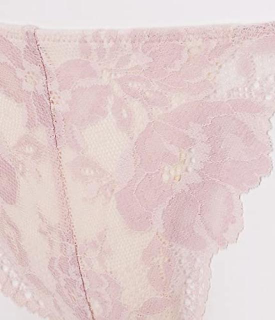 Peach John Miracle Song Light Soft Gentle on the Show Through Clothing T-Back, Pink, M/L, All-Lace, Fit, Skin, Doesn't