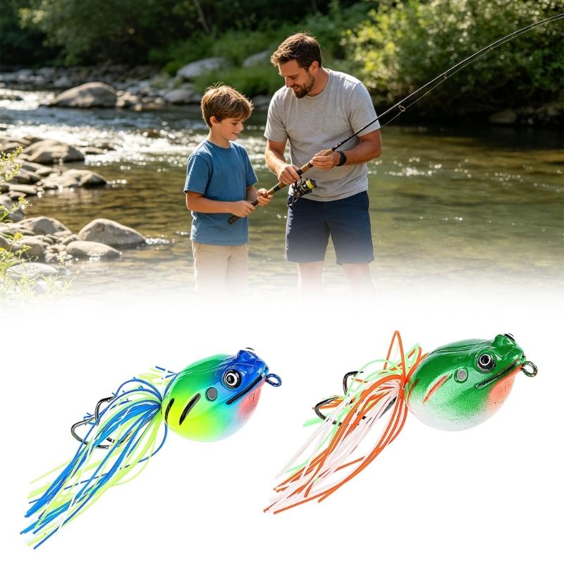 Floating Poisons Frogs Lures Floating Soft Baits Simulated Frogs Fishing Baits for Basses Fishing in Lake and Rivers