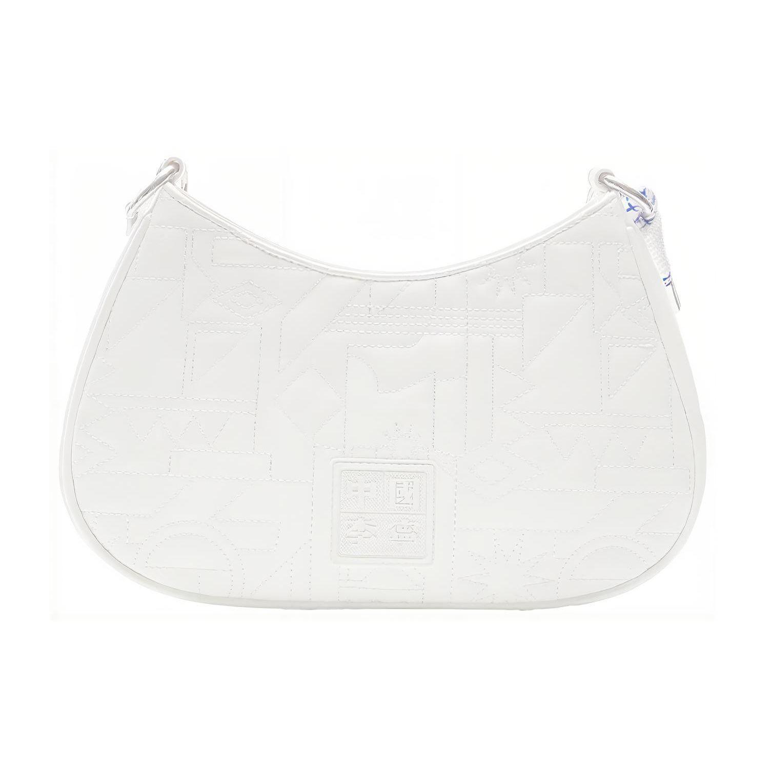 

Li Ning Casual Versatile Silver Metal Zipper Crossbody Shoulder Bag Unisex bags White ABDS531-2 White