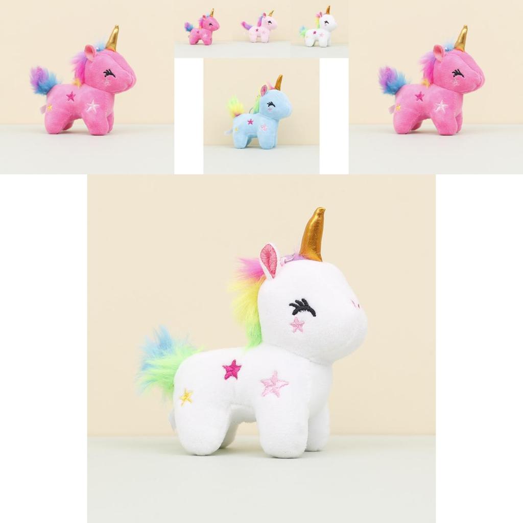 Portachiavi Peluche Unicorno Colorato Giocattolo Morbido Carino Accessorio per Matrimonio e Borsa