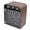 Watch Winder for 4 Mechanical Watches 5 Modes Quiet Automatic Watch Winder Display Storage Box with LED Light Temperature Humidity Sensor