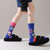 Unisex Asymmetric Design Cotton Crew Socks A B Pair Cartoon Streetwear Socks