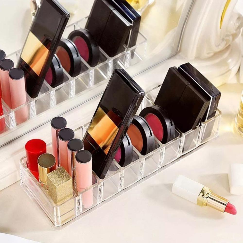 Clear Makeup Organizer 8 Compartments Cosmetic Display Holder Cosmetic Storage Box  Vanity