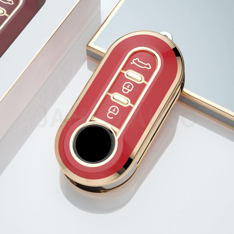 3 Button Tpu Car Key Case Cover For Fiat 500 Ducato Panda 500L Punto Lancia Musa For Citroen Car Keyring Keychain Auto Accessory