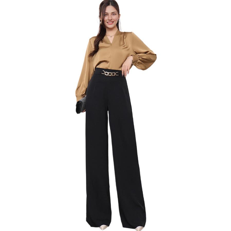 Women's New Imported Bestseller Solid Color Draped Wide Leg Pants Formal Trousers for Women