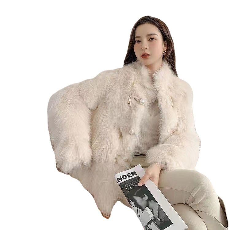New 2024 autumn and winter imitation fox hair young celebrity style pearl imitation fur coat Mao Mao fashion coat