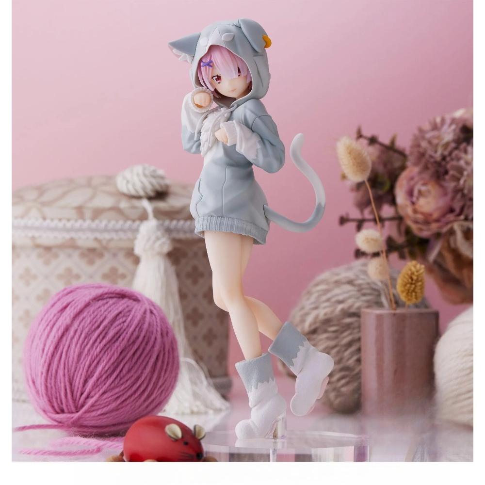 18CM Anime Rem Emilia Cat RE: Zero Starting Life In Another World Figure Different Version Static Toys Japanese Dolls
