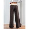 YYFS Women's Fashion Casual Solid Color Print High Waist Trousers Pants & Capris