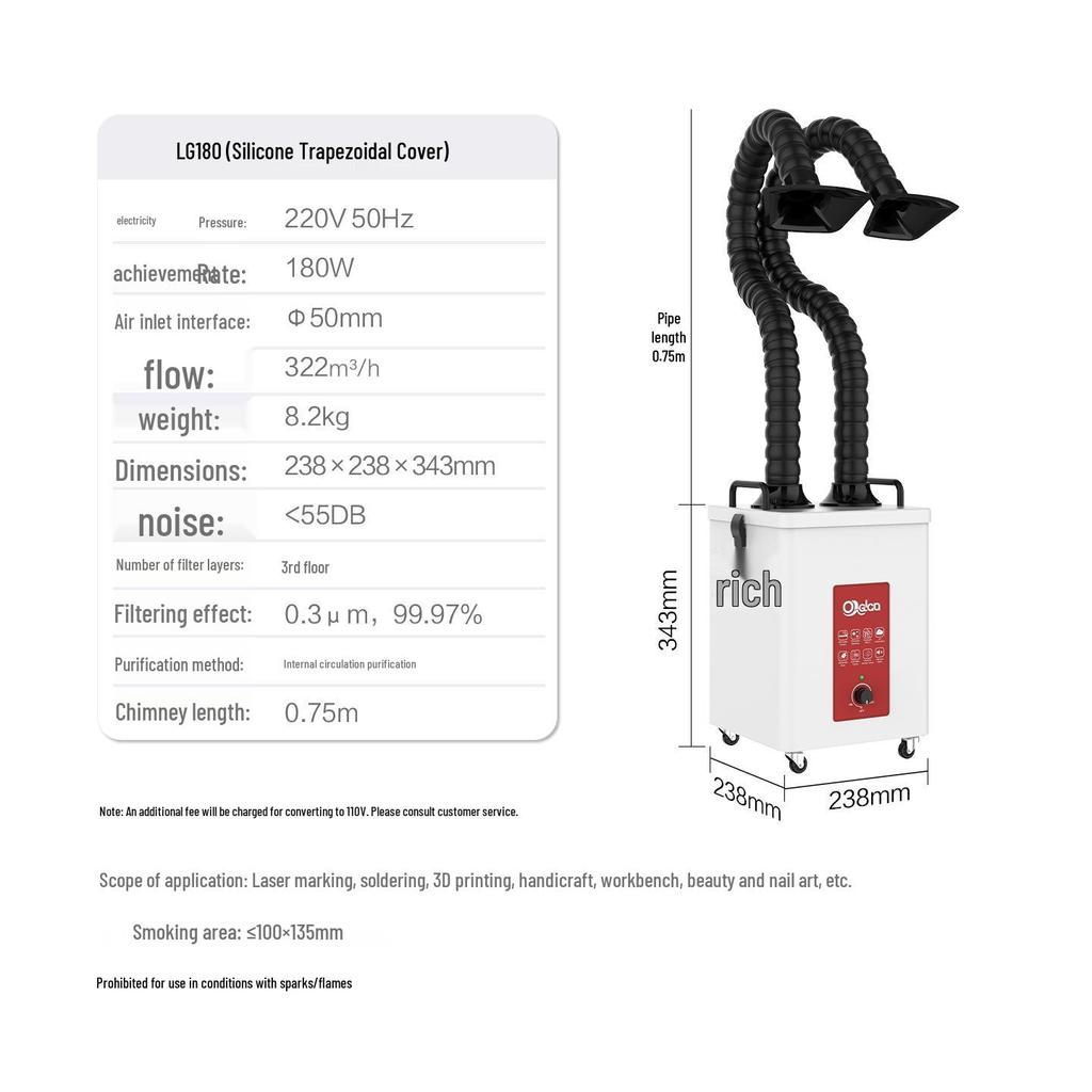 Mobile Industrial Laser Welding Fume and Dust Extractor