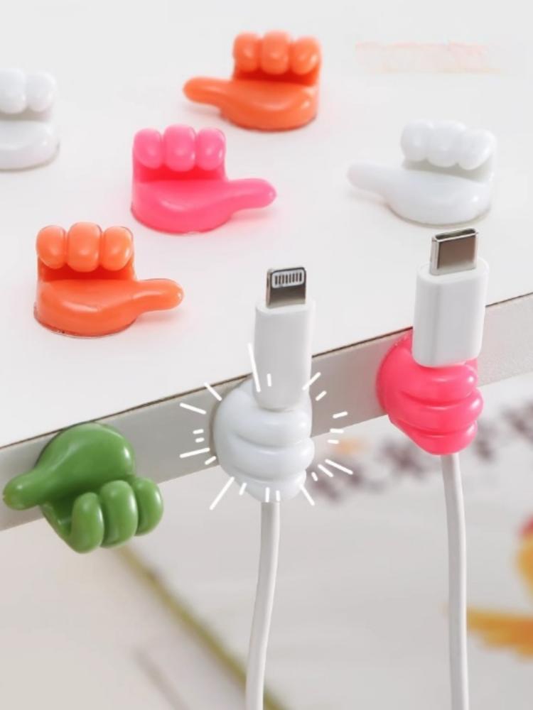 Thumb Design Cable Hook, Adhesive Cord Holder for Desk Wall, No Trace No Drill Charger Organizer, Home Office Wire Management