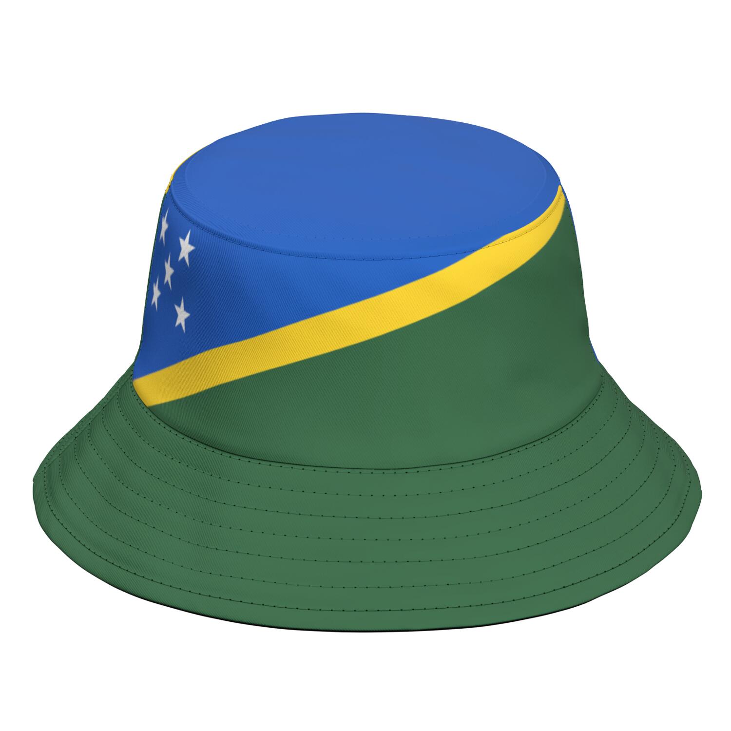 

Solomon Island Fisherman Hats Free Custom Made Name Number Team Logo Bucket Cap Country Travel Fishing Nation Flag Headgear