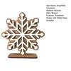 Wooden Snowflake Christmas Ornament Double-Layer 3D Design Hexagonal Shape Statue with Stable Base Table Decor