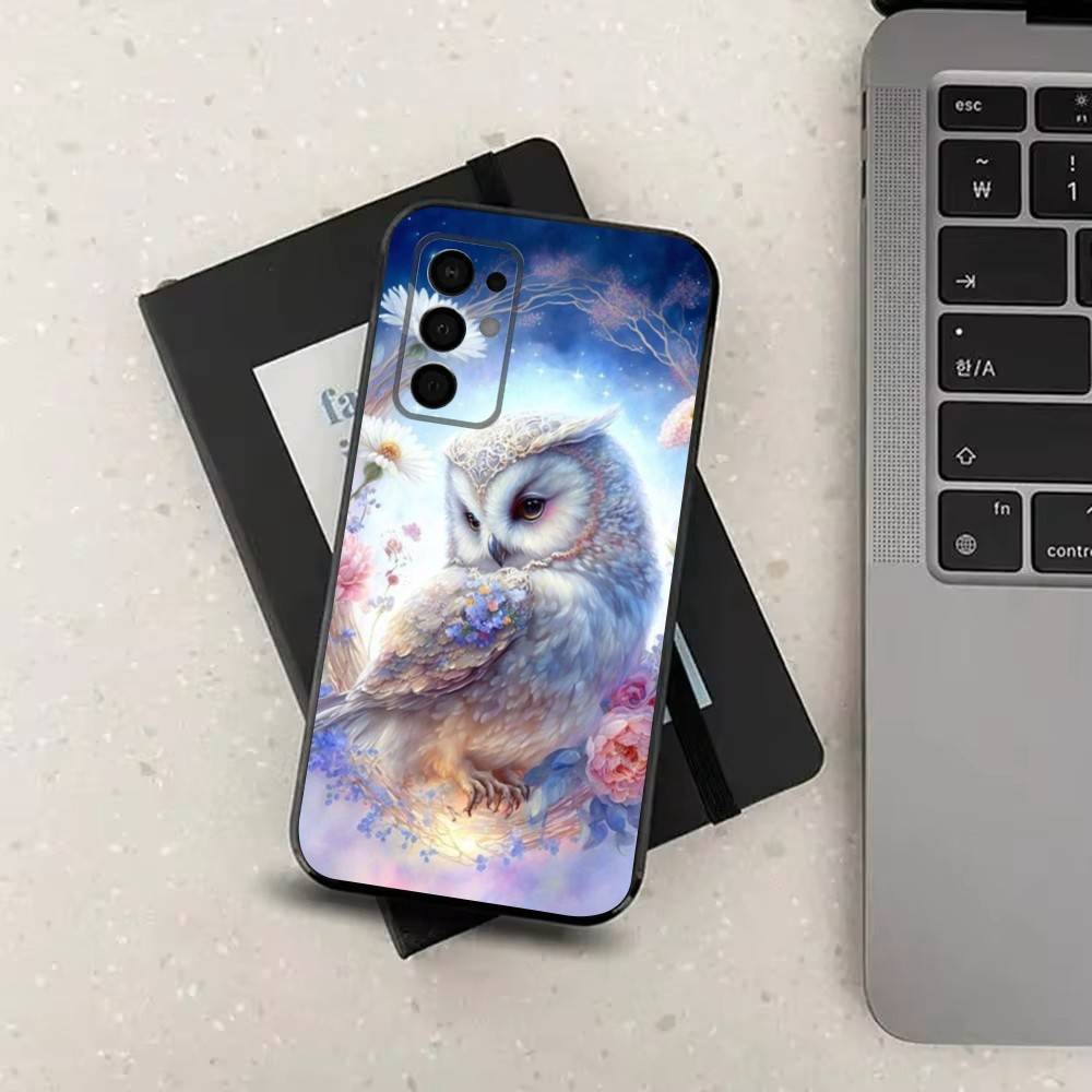 Cute C-Colorful Owl B-Bird For Samsung Galaxy A73,31,71,53,32,72,Note,22,41,8,9,52,J7,Soft Black Silicone Cover Case