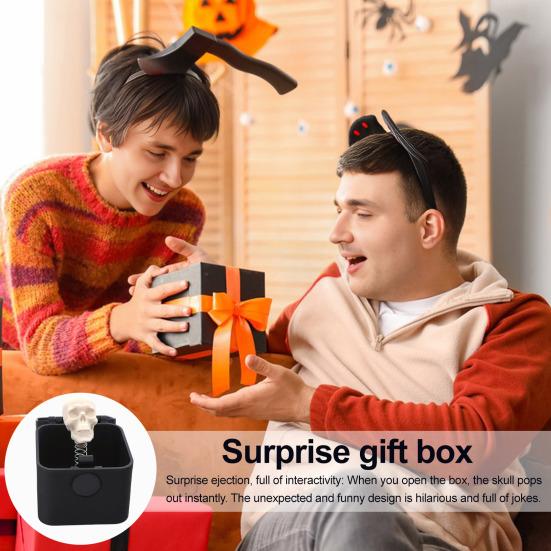 Halloween 3D Printed Skull Box Ornament Popping Skull In A