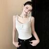 Pure Desire Sexy Lace V-neck Small Suspender Beautiful Back Women Summer Wear Tight Slim Sleeveless Vest Top