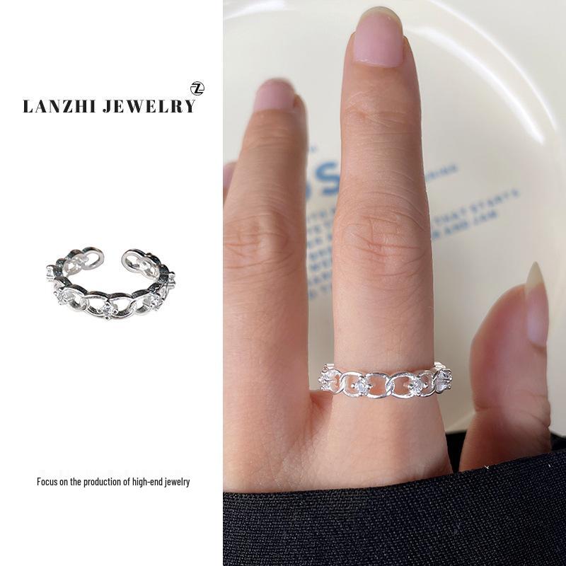 Lan Zhi Elegant High-End 925 Silver Non-Fading Index Ring for Women