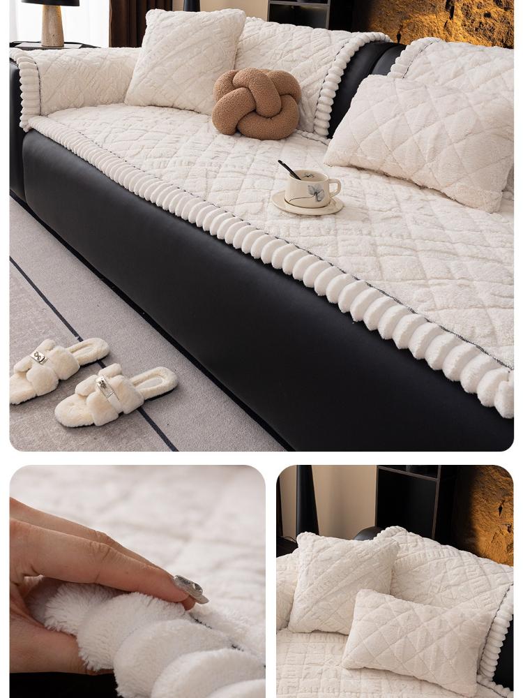 Corduroy Sofa Cushion Non-Slip Thickened Sofa Cover Cloth Warm Dust Soft Velvet Warm Backrest Armrest Towels Window Sill Pad