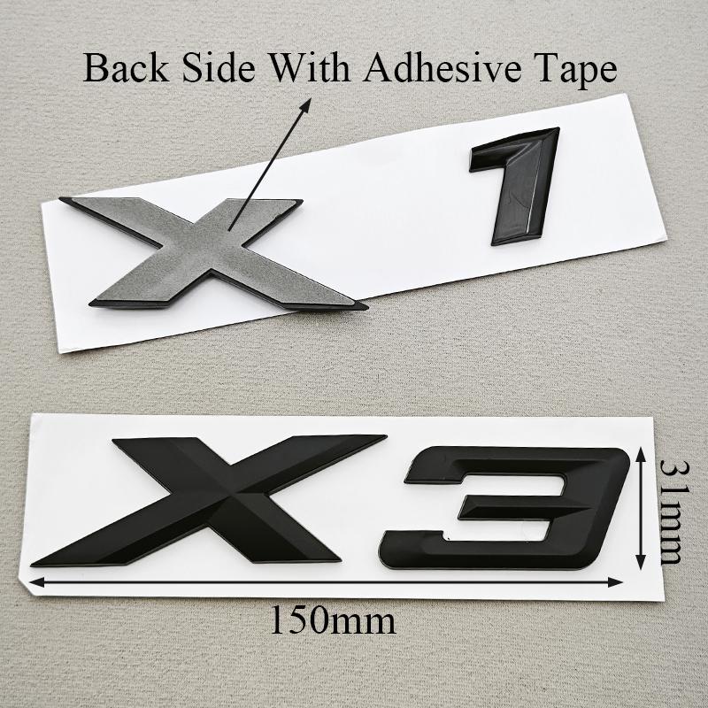 3D ABS Black Chrome Car Letters Rear Trunk Badge X1 X3 Logo Emblem Decals For BMW X1 X3 F48 F25 Sticker Emblem Auto Accessories