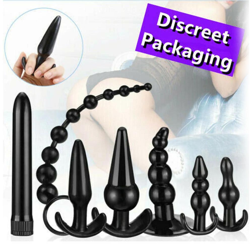 7Pcs/Set Vibrating Anal Beads Butt Plug Stimulator Massager Sex Toy for Women