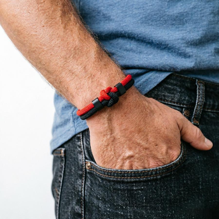 Two Tone Concentric Knot Cord Bracelet Men Premium Selected 4mm Fabric Lightweight Comfortable Sports Sweat Absorbent Braslet