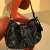 Large-capacity Commuter Underarm Bag, Stylish Motorcycle Bag, Riveted Single-shoulder Crossbody Women's Bag