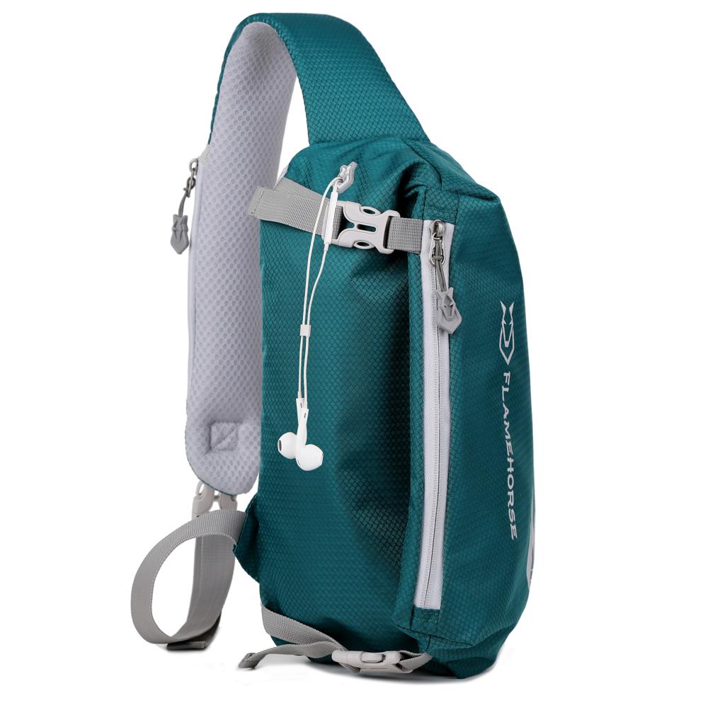 Crossbody Sling Bag Ultralight Waterproof Nylon Chest Shoulder Bag With Earphone Hole Perfect Travel Companion For Men And Women