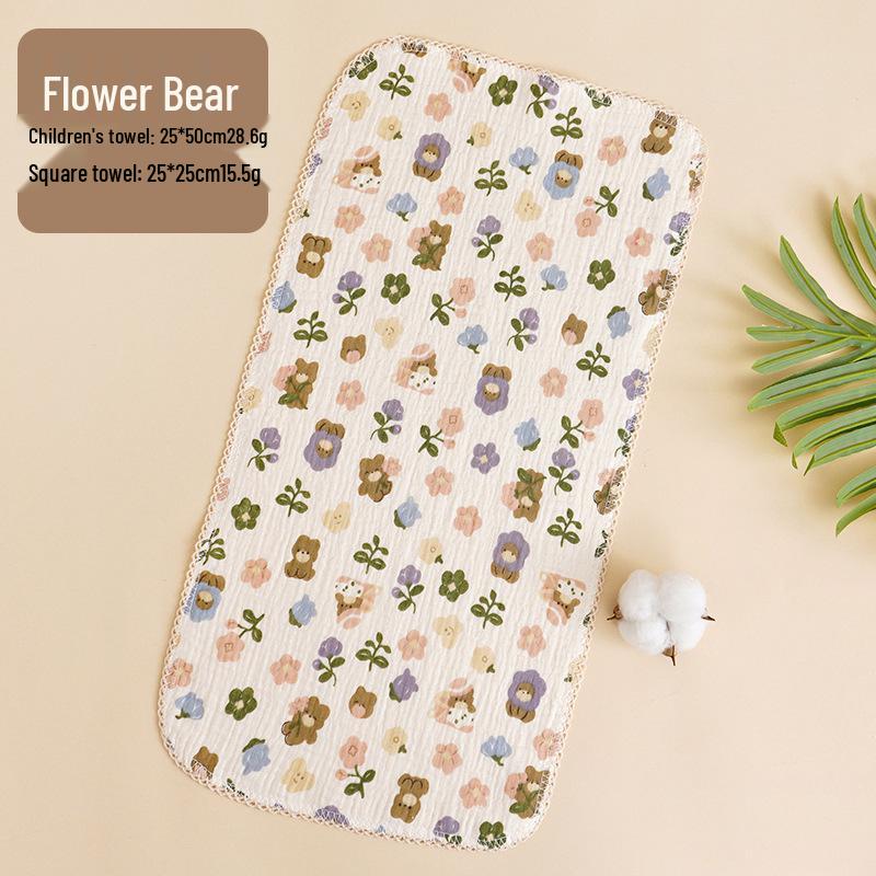 Super Soft Absorbent Cotton Baby Bib and Washcloth Set 25x25 cm