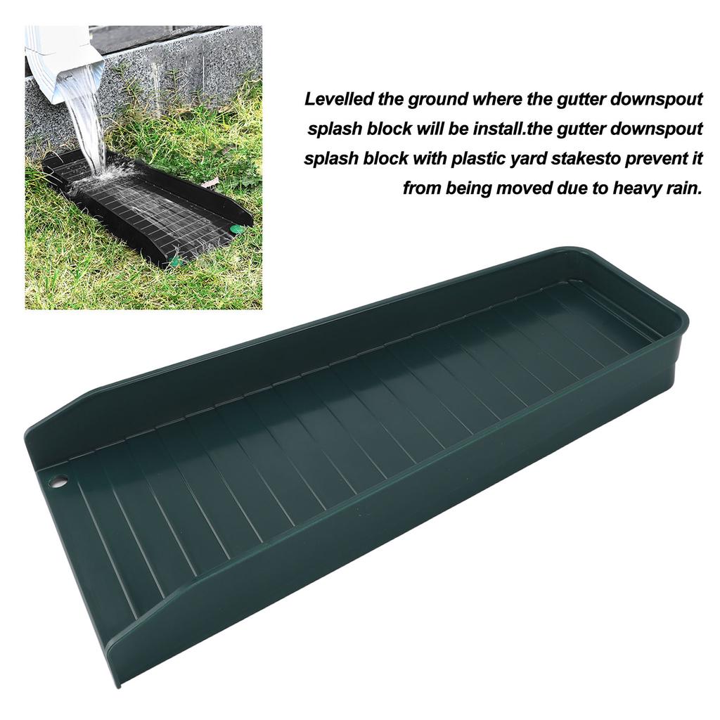 4PCS Downspout Splash Block Rain Gutter Downspout Extensions Fixable Downspout Extender with 8 Fixing Nails Protect House Foundation Green