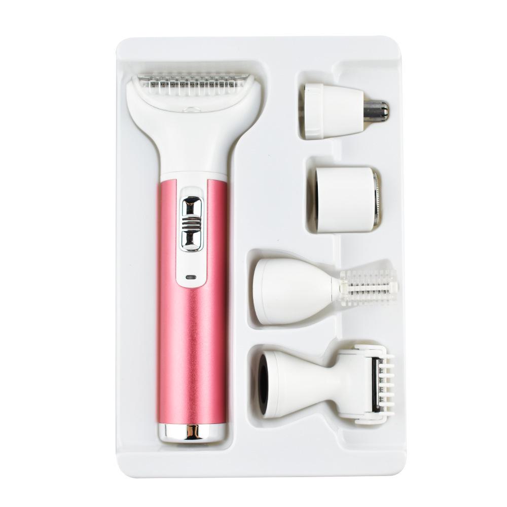4-in-1 Women's Electric Shaver with USB Charging - Eyebrow Trimmer, Hair Removal for Sideburns, Underarms, Legs, and Bikini Area