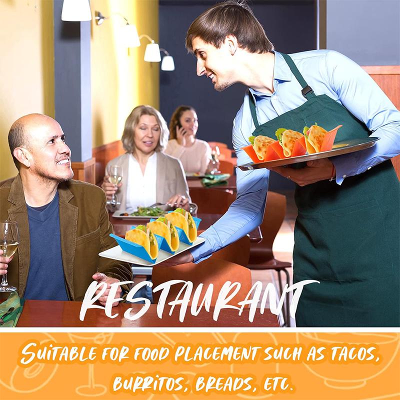 Colorful Taco Holder Stands Set of 6 Premium Large Taco Tray Plates Hold Up To 3 or 2 Tacos Each Kitchen Taco Shell Holder JT507