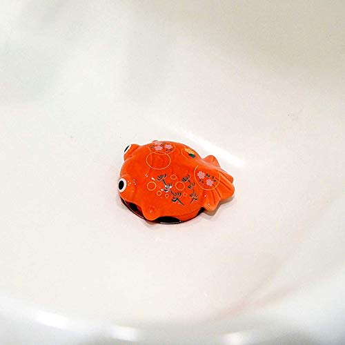 Arita Pottery Arita Ware Drain Cover with Goldfish Design, Bubble Design, Antibacterial, Clean, and Hospitality, Made In Japan