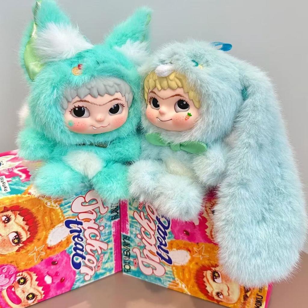 Trendy Play Blind Box Plush Pendant Wakuku Fox Rabbit Mischief Diary Series Girl Cute Ornament Mystery Box Doll Action Figure