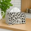 1pc Natural Style Tissue Box Holder - Snow Leopard Fur Pattern White, Perfect for Living Room, Dining Room, Bedroom, Bathroom, Bar, or Office Decor, H