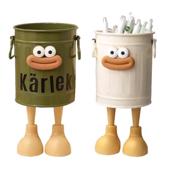 Cartoon Pen Holder Sausage Mouth Storage Bucket Large Capacity Student Desktop Storage Box Desk Organizer for Office Home