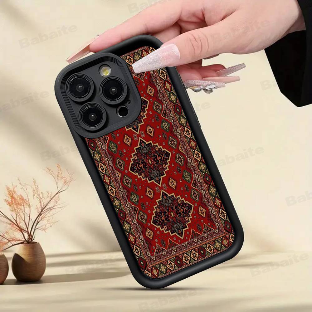 Persian Carpet Floral Art Phone Case For IPhone 17 16 15 14 Plus 13 12 11 Pro Max Air Soft Silicone Cover