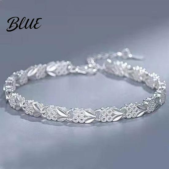 Bracciale da Donna Superficie Liscia Quadrifoglio Fortunato Forma a Cuore Lunghezza Regolabile