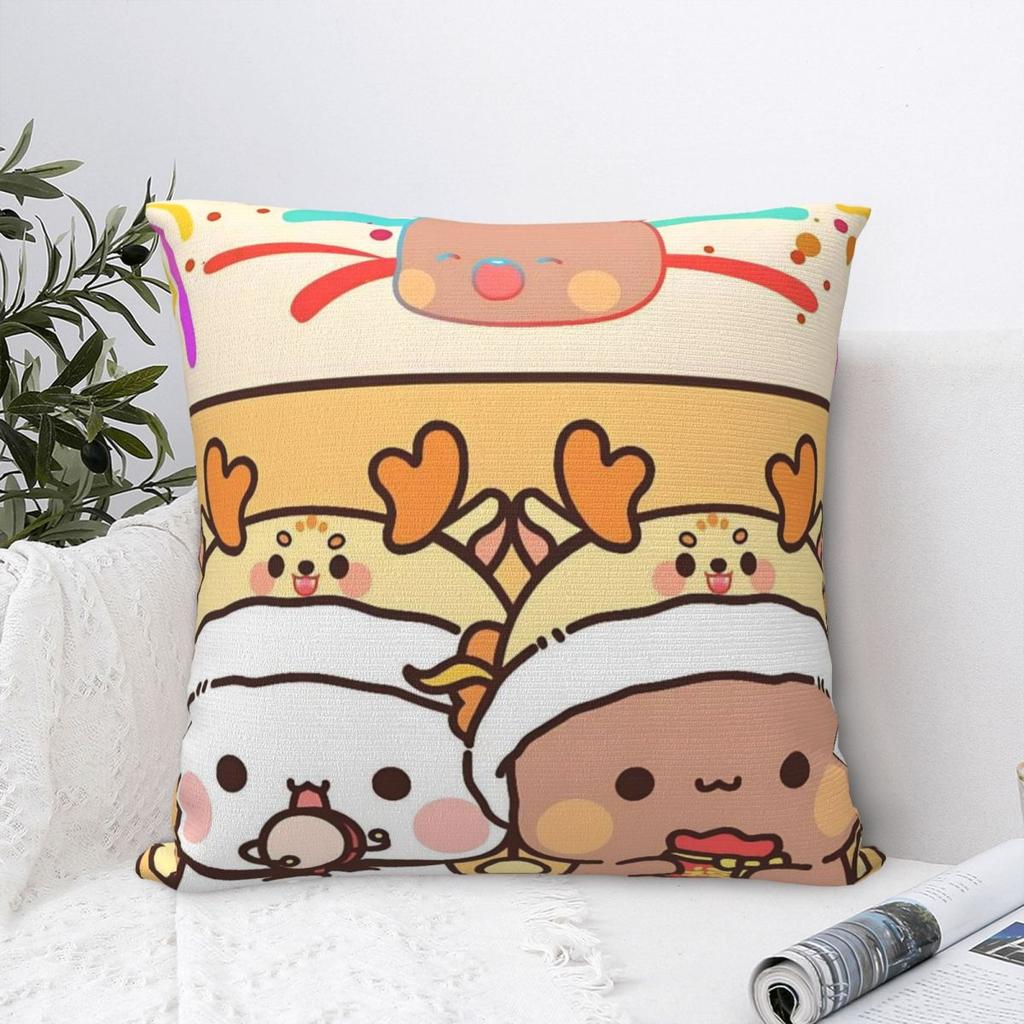 Cute Bubu Dudu Happy New Year Pillowcase Double-Sided Printing Cushion Cover Decor Throw Pillow Case Cover Home Zippered 40*40Cm