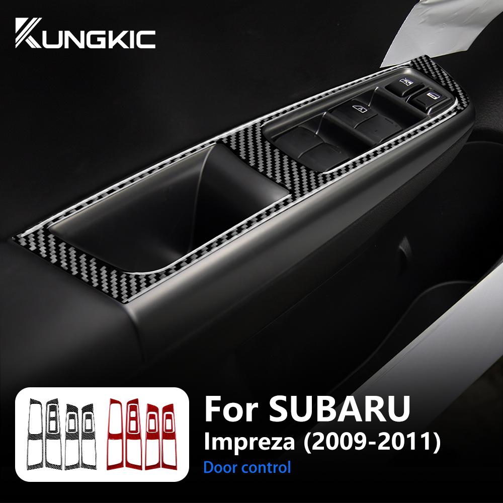 Carbon Fiber Style Interior Sticker Trim for Subaru Impreza 2009 2010 2011 LHD RHD Door Window Switch Button Interior Panel