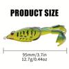 3pcs Double Helix Propeller Surface Frog Lure Set, Rotating Tail Floating Swing Bait with Sharp Hook, Suitable for Perch and Other Freshwater Fishing