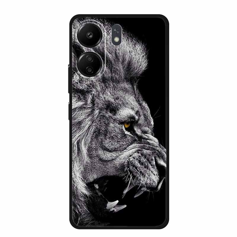 Phone Cases for Redmi 13C 13R Soft Silicone TPU Cover for Xiaomi Redmi13 C R Animal Wolf Funda Vividly Lion Tiger Capa 13 C R