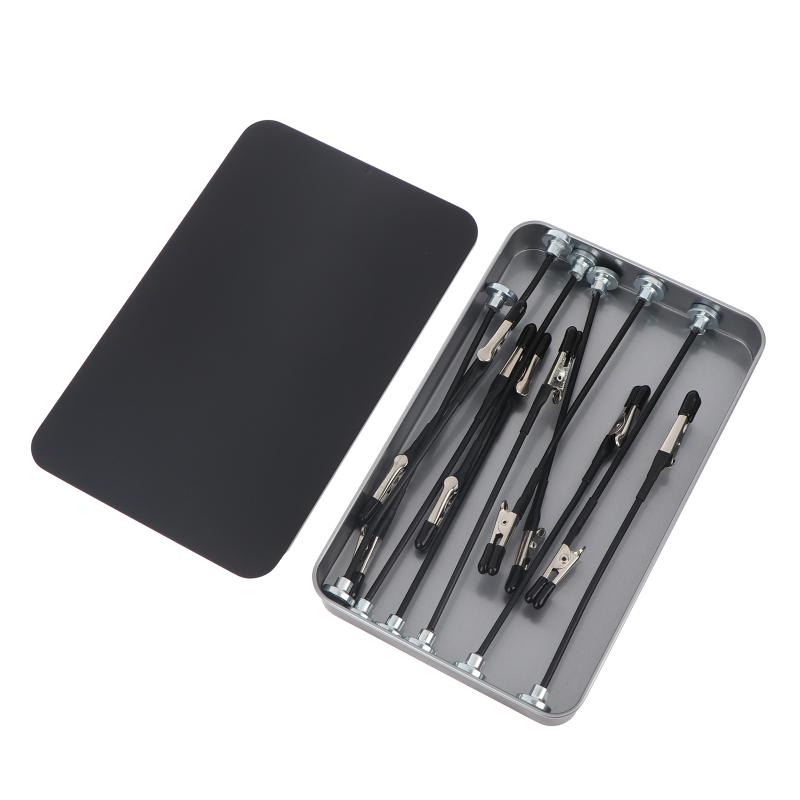 12Pcs Model Painting Stand Base Holder Alligator Clip Sticks Magnetic Bendable For Airbrush Spray Hobby Diy Model Crafting чёрный