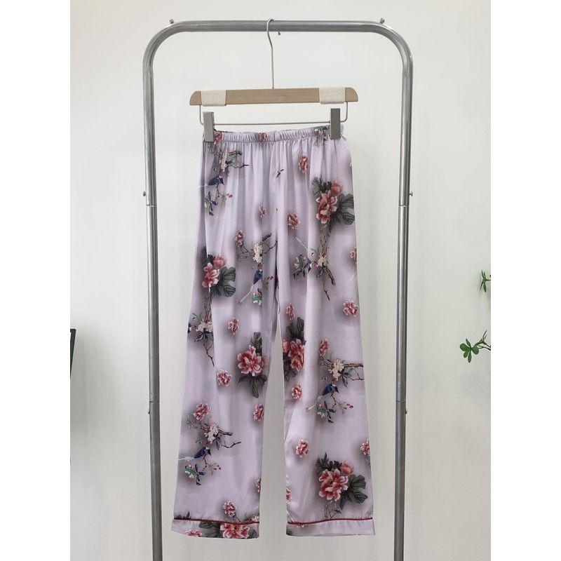 Special Offer Silk Pajamas Set Women Spring and Autumn Print Gift Two-piece Suit Set Long sleeve Homewear Can Be Worn outside Cardigan