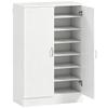 Shoe Cabinet with 2 Doors, 6 Adjustable Shelves, Soft-Close Hinges for 21 Pairs, White